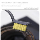 8-Piece   Cleaning Brush Set（Includes 8 transparent hooks） - Stainless Steel Scraper, Brass, Carbon Steel and Nylon Bristles - Multi-Purpose Scrubber for Kitchen Stove, Bathroom Tiles and Grout - Space Saving Design