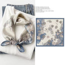 Mulberry Silk Square Scarf for Women - 53x53cm Floral Print Neck Scarf with Gift Box, Soft Lightweight Silk Headscarf for  Birthday, Anniversary - Elegant Gift for Mum, Grandma, Teachers