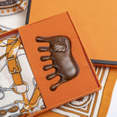 Luxury Orange Scarf Gift Set for Women - 70x70cm Belt Buckle Print Square Scarf with Elephant Comb, Stylish Neck Scarf & Hair Comb Set in Gift Box - Perfect Present for Birthday, Mother's Day, Anniversary