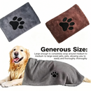 Grey 50*100cm Pet Drying absorbent Towel for Dogs and Cats - Quick Dry Super Absorbent Microfiber Bath Towel with Paw Print Design - Large Size Grooming Towel for Pets