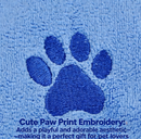 Grey 70*140cm Pet Drying absorbent Towel for Dogs and Cats - Quick Dry Super Absorbent Microfiber Bath Towel with Paw Print Design - Large Size Grooming Towel for Pets