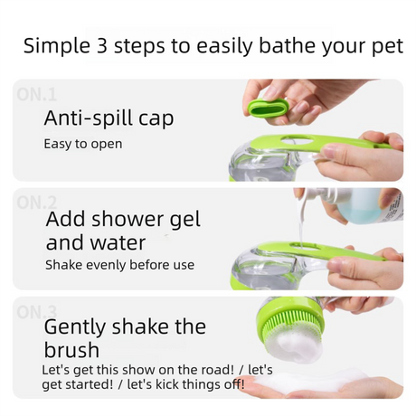 2-Piece Pet Cleaning Set - Blue Silicone Bath Brush with Liquid Dispenser and Pink 40*80cm  Microfiber Drying Towel, Cleaning Leak-Proof Massage Scrubber for Dogs and Cats