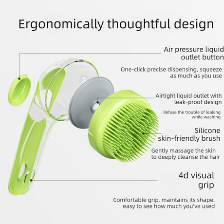 2-Piece Pet Cleaning Set - Blue Silicone Bath Brush with Liquid Dispenser and Brown 40*80cm  Microfiber Drying Towel, Cleaning Leak-Proof Massage Scrubber for Dogs and Cats