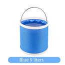 Blue 9L Collapsible Car Wash Bucket - Oxford Fabric Portable Folding Pail with Handle for Camping, Fishing, and Vehicle Cleaning