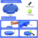 Pickleball Trainer Rebound Practice Set with Blue Tethered Ball and Blue Fillable Base -Solo Training Aid for Beginners and Advanced Players Solo Practice and Skill Development