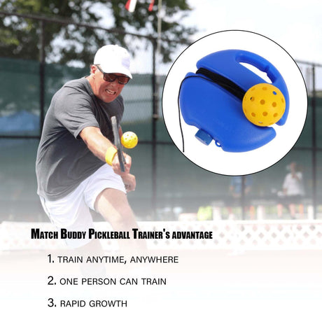 Pickleball Trainer Rebound Practice Set with Orange Tethered Ball and Blue Fillable Base -Solo Training Aid for Beginners and Advanced Players Solo Practice and Skill Development