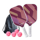 2 pcs Dreamy Blue Fiberglass Pickleball Paddle Racket Set（2 Rackets + 4 Balls + Bag） Lightweight PP Honeycomb Core Training Racket for Beginners and Recreational Play with Cushioned Grip