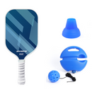 4-piece Blue Complete Pickleball Training Set Pickleball Starter Training Kit  with Paddle Ball Retriever Rebound Trainer and Practice Ball