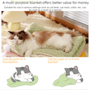 2-piece S size Green Pet Winter Comfort Bundle – 50*36cm Plush Pet Blanket and 40*25cm Thickened Pet Sleeping Bed Set for Dogs and Cats, Double-Sided Warm Blanket with Soft Plush Bed Cushion