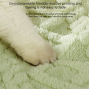 2-piece M size Green Pet Winter Comfort Bundle – 55*45cm Plush Pet Blanket and 50*35cm Thickened Pet Sleeping Bed Set for Dogs and Cats, Double-Sided Warm Blanket with Soft Plush Bed Cushion