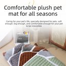 2-piece L size Green Pet Winter Comfort Bundle – 70*55cm Plush Pet Blanket and 60*40cm Thickened Pet Sleeping Bed Set for Dogs and Cats, Double-Sided Warm Blanket with Soft Plush Bed Cushion
