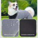 Grey L size Winter Dog Jumpsuit Coat – Waterproof Four-Leg Pet Jacket with Reflective Harness Clip, Windproof Warm Padded Puppy Snowsuit, Adjustable Polyester Dog Clothing for Small to Medium Dogs
