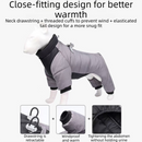 Blue S size Winter Dog Jumpsuit Coat – Waterproof Four-Leg Pet Jacket with Reflective Harness Clip, Windproof Warm Padded Puppy Snowsuit, Adjustable Polyester Dog Clothing for Small to Medium Dogs