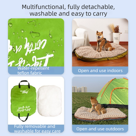 3-Piece Grey Winter Pet Outdoor Travel  Set – grey m size Reflective Dog Puffer Jacket, grey 3m Retractable Leash & grey Portable Foldable Dog Bed