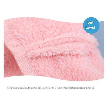 2-piece Blue Quick-drying pet grooming glove towel; made of soft, highly absorbent coral fleece; suitable for drying dogs and cats after bathing.