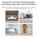 White Cordless Handheld Vacuum Cleaner with Extension Wand -  Wireless Home, Car and Pet Hair Vacuum, USB Rechargeable Lightweight Dust Mite Cleaner