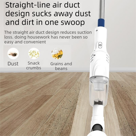 White Cordless Handheld Vacuum Cleaner with Extension Wand -  Wireless Home, Car and Pet Hair Vacuum, USB Rechargeable Lightweight Dust Mite Cleaner