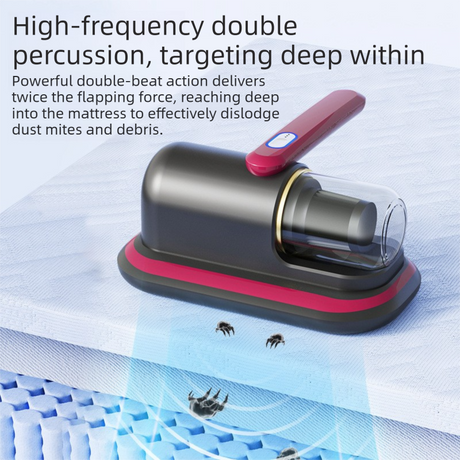 2-piece Home Cleaning  Bundle - Purple UV Mattress Mite Vacuum Cleaner & White Cordless Handheld Stick Vacuum Set, Wireless Rechargeable Home Car Pet Hair Cleaning Kit