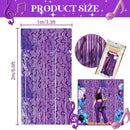 5 pcs Purple Lightning Tinsel Curtain Backdrop - Shimmer Foil Fringe Party Decoration for Birthday, Music Theme, Dance Party and Photo Booth