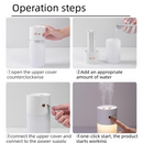 White Dual Spray USB Humidifier with Warm LED Night Light - 400ml Mini Portable Desk and Car Humidifier, Quiet Mist Output, ABS and PP Construction, Compact Rechargeable Moisture Solution for Home Office Travel
