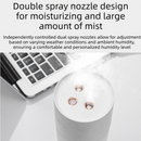 Pink Dual Spray USB Humidifier with Warm LED Night Light - 400ml Mini Portable Desk and Car Humidifier, Quiet Mist Output, ABS and PP Construction, Compact Rechargeable Moisture Solution for Home Office Travel