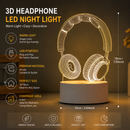 Headphone version Creative Acrylic LED Night Light - Warm White Ambient Table Lamp, Decorative Desktop Mood Light, Cartoon and Creative Display Design, Compact Gift for Bedroom Living Room Office