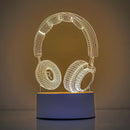 Headphone version Creative Acrylic LED Night Light - Warm White Ambient Table Lamp, Decorative Desktop Mood Light, Cartoon and Creative Display Design, Compact Gift for Bedroom Living Room Office