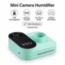 Green Mini Camera Humidifier, USB Rechargeable Portable Water Bottle Humidifier with LED Night Light, Wireless Desktop Mist Maker for Office, Bedroom, Travel & Car