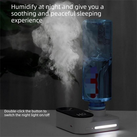 Green Mini Camera Humidifier, USB Rechargeable Portable Water Bottle Humidifier with LED Night Light, Wireless Desktop Mist Maker for Office, Bedroom, Travel & Car
