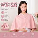 Pink Maternity Nursing Shoulder Wrap Cape – Ultra Soft Sakura Fleece Postpartum Shawl, Windproof Warm Nursing Cover for Breastfeeding, Pregnancy & Winter Comfort