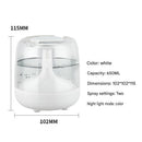White 650ML USB Mini Humidifier with Aromatherapy Function, Cool Mist Air Humidifier for Bedroom, Home Office, Quiet Large Mist Output Diffuser with Night Light