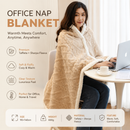 Khaki 90×140cm Textured bar knit pattern Sherpa Fleece and Taffeta Throw Blanket – Soft Loungewear Shawl, Warm Office & Sofa Wrap for Winter Comfort