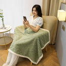 Green 90×140cm Textured bar knit pattern Sherpa Fleece and Taffeta Throw Blanket – Soft Loungewear Shawl, Warm Office & Sofa Wrap for Winter Comfort