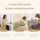 3-piece Office Comfort Gift Bundle Set – White Aromatherapy Diffuser, White Self-Stirring Cup & Khaki Sherpa Throw Blanket for Work, Home & Travel Relaxation（Please provide your own gift box）