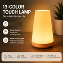 White LED Rechargeable Night Light with 13 Colors – 1200mAh Touch Bedside Lamp & Portable Ambient Lighting