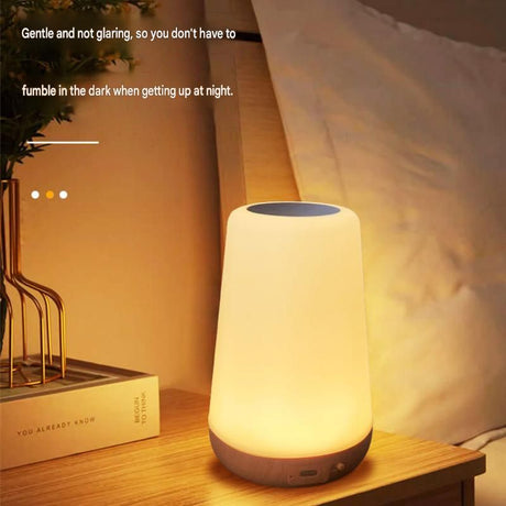 White LED Rechargeable Night Light with 13 Colors – 1200mAh Touch Bedside Lamp & Portable Ambient Lighting
