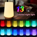 White LED Rechargeable Night Light with 13 Colors – 1200mAh Touch Bedside Lamp & Portable Ambient Lighting