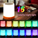 White LED Rechargeable Night Light with 16 Colors – 1200mAh Touch Bedside Lamp & Portable Ambient Lighting