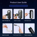 Black USB Starry Sky Projector Night Light –5-piece set Moon and Galaxy Edition Rotating LED Lamp, Bedroom Atmosphere Romantic Room Decor Projection Light