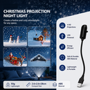Black USB bedroom Projector Night Light –4-piece set Christmas-themed patterns Rotating LED Lamp, Bedroom Atmosphere Romantic Room Decor Projection Light