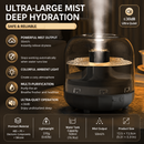 Black 500ml Smart Ultrasonic Humidifier & Aroma Diffuser – USB Silent Air Moisturizer, LED Bedroom Mist Maker