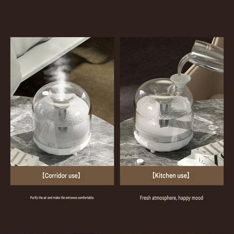 Black 500ml Smart Ultrasonic Humidifier & Aroma Diffuser – USB Silent Air Moisturizer, LED Bedroom Mist Maker