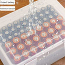 White AA/AAA Battery Storage Case 24 AA + 30 AAA Capacity Durable PP Organizer Box with Removable Foam Dustproof Portable Protective Battery Holder