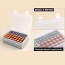 Grey AA/AAA Battery Storage Case 24 AA + 30 AAA Capacity Durable PP Organizer Box with Removable Foam Dustproof Portable Protective Battery Holder