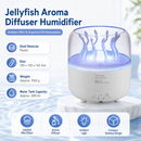 White Jellyfish Aroma Diffuser Humidifier LED Night Light 280ml USB Essential Oil Diffuser with 3 Timing Modes Color Changing Ambient Mist Lamp for Bedroom Office Relaxation