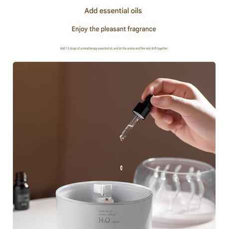 White Jellyfish Aroma Diffuser Humidifier LED Night Light 280ml USB Essential Oil Diffuser with 3 Timing Modes Color Changing Ambient Mist Lamp for Bedroom Office Relaxation