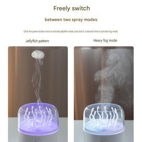 Black Jellyfish Aroma Diffuser Humidifier LED Night Light 280ml USB Essential Oil Diffuser with 3 Timing Modes Color Changing Ambient Mist Lamp for Bedroom Office Relaxation