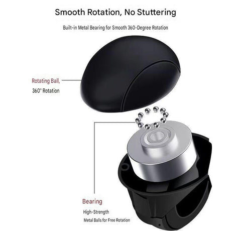 Car Steering Wheel Spinner Ball — Crafted from silicone, nylon, and metal, it features 360-degree rotation and a non-slip grip. Easy to install, it helps you steer effortlessly and navigate turns smoothly