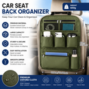 Green Car Seat Back Organizer - 210D Oxford Cloth, Water-Resistant & Multi-Pocket Design - Space-Saving Storage for Cars, Camping & Home Use