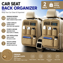 2 pcs Brown Car Seat Back Organizer - 210D Oxford Cloth, Water-Resistant & Multi-Pocket Design - Space-Saving Storage for Cars, Camping & Home Use
